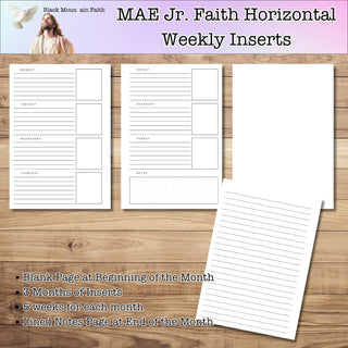 MAE Jr. FAITH Horizontal Weekly        MAE Planner Inserts