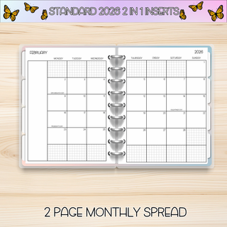 Classic 2 in 1    FEBRUARY 2026 DATED Planner Inserts