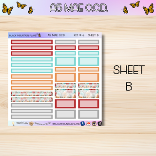 Kit # 6  A5 MAE O.C.D. (Organized Compact Dashboard)