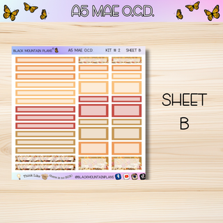 Kit # 2  A5 MAE O.C.D. (Organized Compact Dashboard)