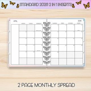 Classic  2 in 1  APRIL 2026 DATED Planner Inserts
