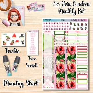 Kit # 4        A5 Erin Condren ANY Month Planner Kit