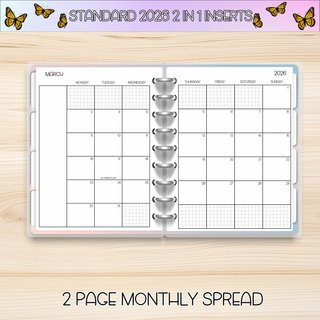Classic 2 in 1   MARCH 2026 DATED Planner Inserts