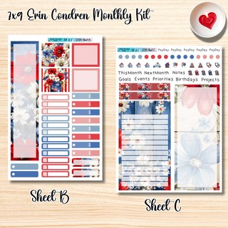 Kit # 7       7x9 Erin Condren ANY Month Planner Kit