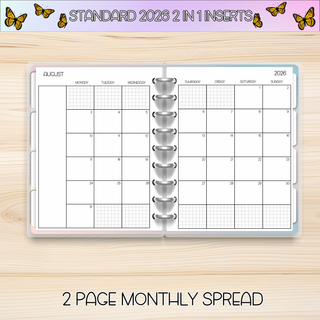 Classic  2 in 1  AUGUST 2026 DATED Planner Inserts