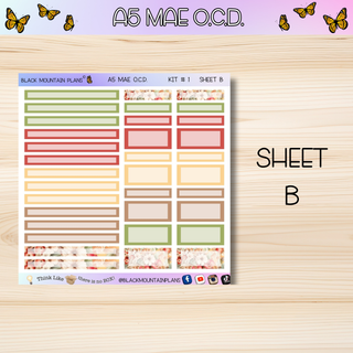 Kit # 1  A5 MAE O.C.D. (Organized Compact Dashboard)