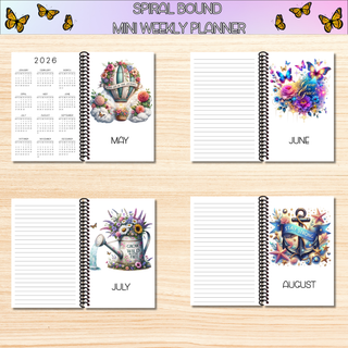 Weekly Mini Planners    MOTIVATIONAL ARTWORK  Spiral Bound Notebook Planners