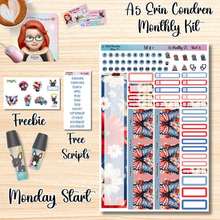 Kit # 7        A5 Erin Condren ANY Month Planner Kit