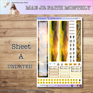 MAE JR. Monthly FAITH CAN MOVE MOUNTAINS MONTHLY Scripture Writing Sticker Kit
