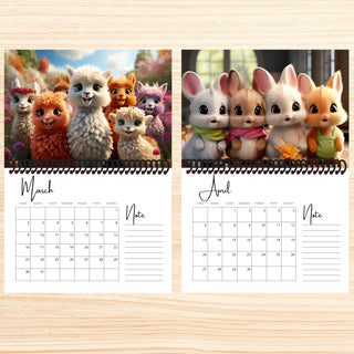 ANIMAL FRIENDS 2025 WALL CALENDAR