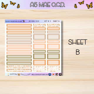 Kit # 3  A5 MAE O.C.D. (Organized Compact Dashboard)