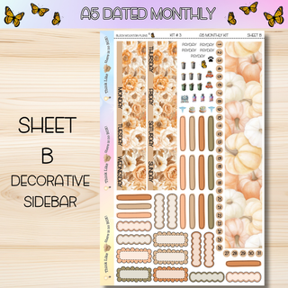 Kit # 3 A5 DATED Any Month Monthly Kits