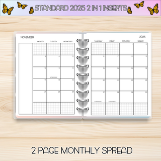 STANDARD 2 in 1     NOVEMBER 2025 DATED Planner Inserts
