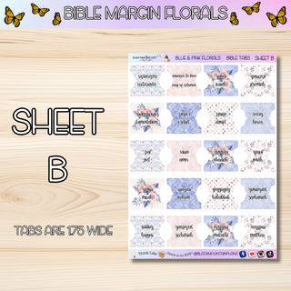 PINK & BLUE FLORALS       BIBLE TABS