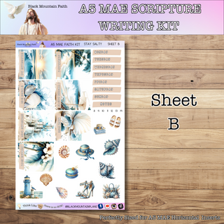 A5 Stay Salty Scripture Writing Kit - Horizontal Weekly Kit