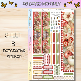 Kit # 1 A5 DATED Any Month Monthly Kits