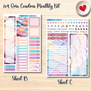 Kit # 8       7x9 Erin Condren ANY Month Planner Kit