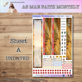 A5 MAE Monthly DAILY LIFE MONTHLY Scripture Writing Sticker Kit