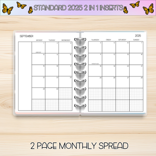 STANDARD 2 in 1     SEPTEMBER 2025 DATED Planner Inserts