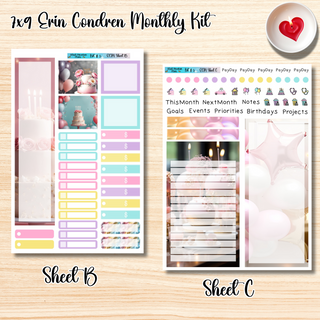 Kit # 5       7x9 Erin Condren ANY Month Planner Kit