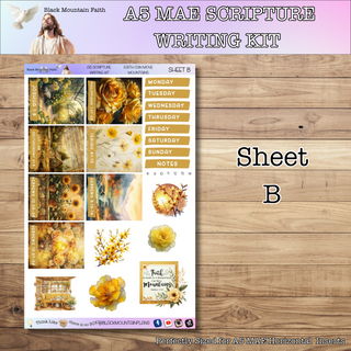 A5 FAITH CAN MOVE MOUNTAINS Scripture Writing Kit - Horizontal Weekly Kit