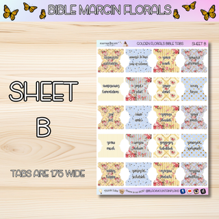 GOLDEN FLORALS       BIBLE TABS
