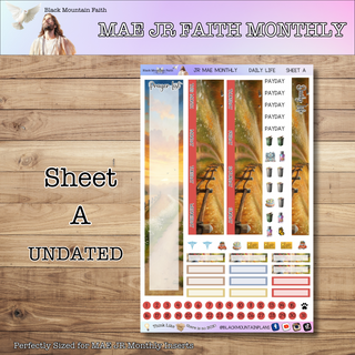 MAE JR. Monthly DAILY LIFE MONTHLY Scripture Writing Sticker Kit