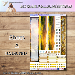A5 MAE Monthly FAITH CAN MOVE MOUNTAINS Scripture Writing Sticker Kit