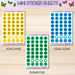 DATE DOTS  Mini Sticker Sheets