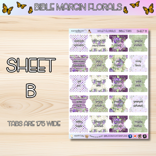 VIOLET FLORALS     BIBLE TABS