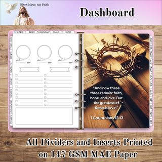 A5 RINGS  FAITH Monthly Dividers and Monthly Inserts      MAE Planner Inserts