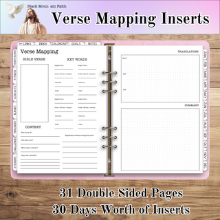 OOPS! A5 RINGS  FAITH Verse Mapping Inserts      MAE Planner Inserts