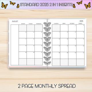 STANDARD 2 in 1     AUGUST 2025 DATED Planner Inserts