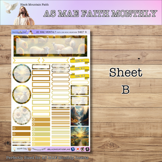 A5 MAE Monthly FAITH CAN MOVE MOUNTAINS Scripture Writing Sticker Kit