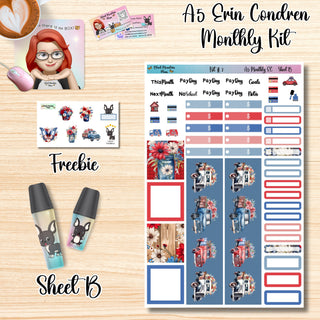 Kit # 7        A5 Erin Condren ANY Month Planner Kit