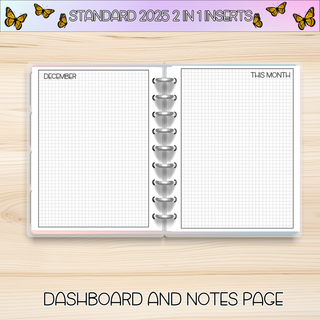 STANDARD 2 in 1     DECEMBER 2025 DATED Planner Inserts