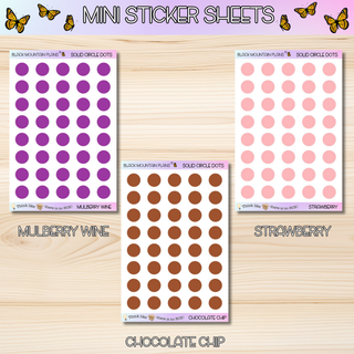 SOLID CIRCLE DOTS  Mini Sticker Sheets