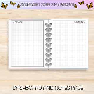 STANDARD 2 in 1     OCTOBER 2025 DATED Planner Inserts