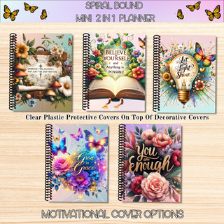 2 in 1 Mini Planners    2025 Last Quarter MOTIVATIONAL ARTWORK  Spiral Bound Notebook Planner
