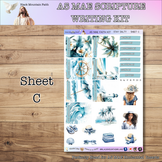 A5 Stay Salty Scripture Writing Kit - Horizontal Weekly Kit