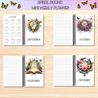 Weekly Mini Planners    MOTIVATIONAL ARTWORK  Spiral Bound Notebook Planners