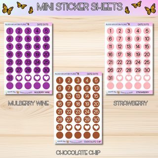 DATE DOTS  Mini Sticker Sheets