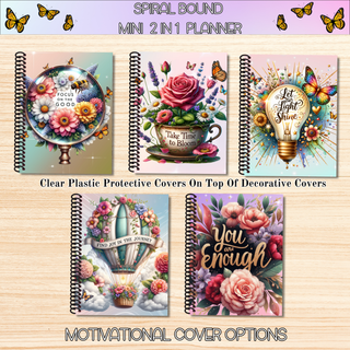 2 in 1 Mini Planners    2025 Last Quarter MOTIVATIONAL ARTWORK  Spiral Bound Notebook Planner