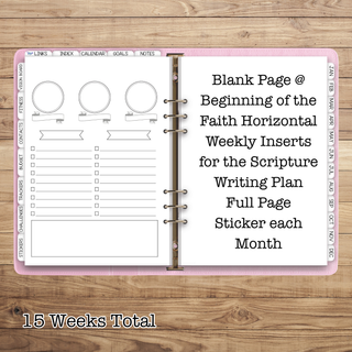 A5 Rings MAE FAITH Horizontal Weekly        MAE Planner Inserts