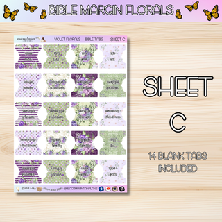 VIOLET FLORALS     BIBLE TABS