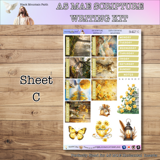 A5 FAITH CAN MOVE MOUNTAINS Scripture Writing Kit - Horizontal Weekly Kit