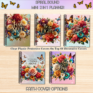 2 in 1 Mini Planners    2025 Last Quarter CHRISTIAN ARTWORK  Spiral Bound Notebook Planner