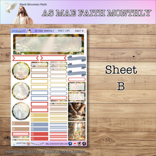 A5 MAE Monthly DAILY LIFE MONTHLY Scripture Writing Sticker Kit