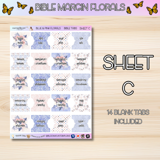 PINK & BLUE FLORALS       BIBLE TABS