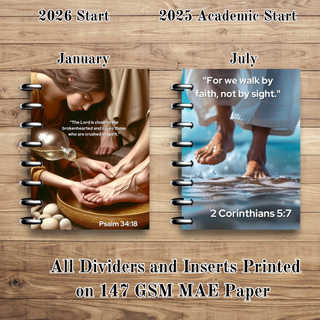 MAE JR. FAITH Monthly Inserts and Dividers       MAE Faith Planner Inserts